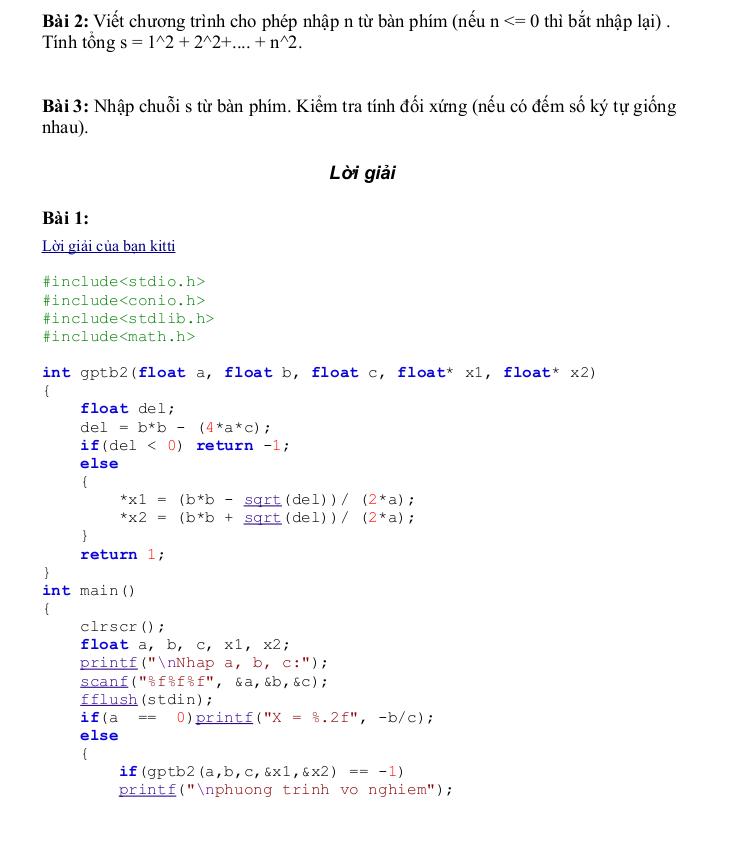 Bài tập C/C++ có lời giải PDF – Tuyển tập đề thi của các trường ĐH