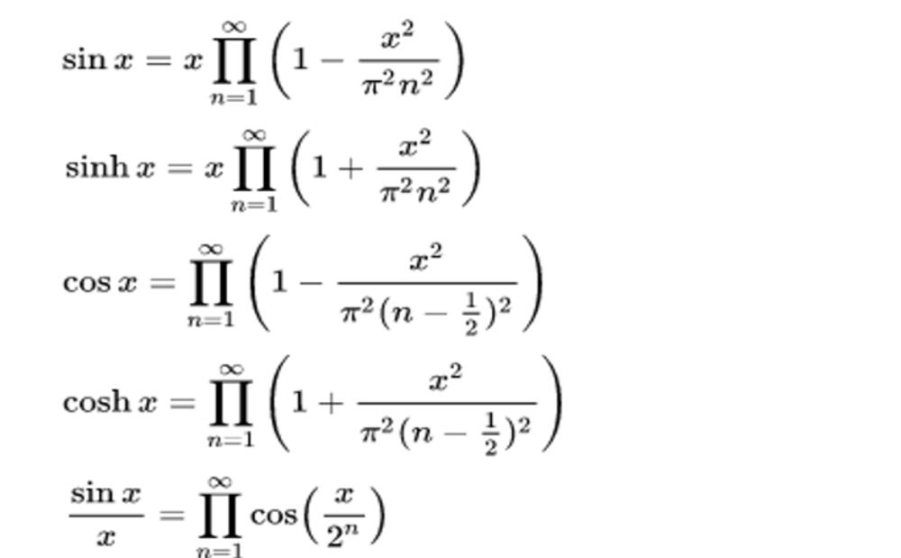 Tích vô hạn ứng dụng với hàm lượng giác đặc biệt (sưu tầm Internet)