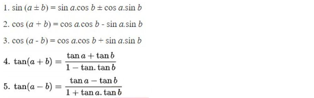 Công thức lượng giác lớp 10 cơ bản (sưu tầm Internet)