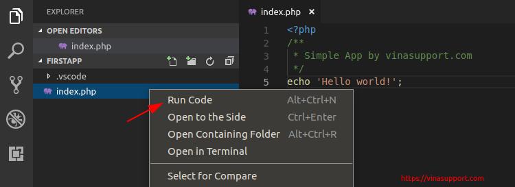 Chạy PHP Script trong Visual Studio Code