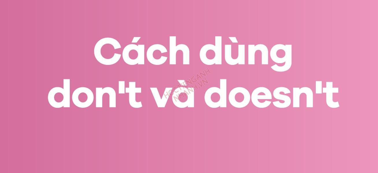 Khi nào dùng don't khi nào dùng doesn't? Hiểu trong 2 phút