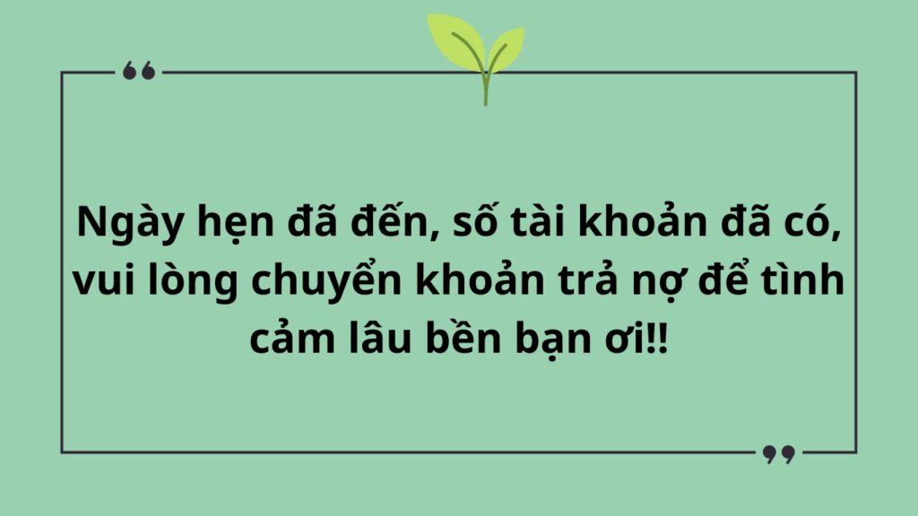 Hình: Mẫu tin nhắn đòi nợ bạn bè