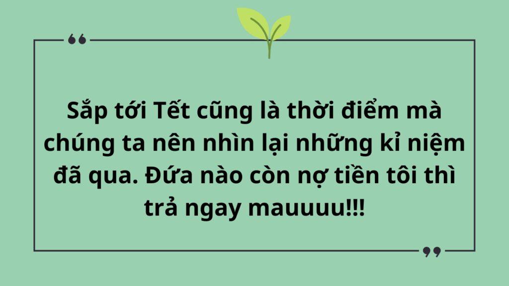 Hình: Mẫu tin nhắn nhắc nợ cuối năm