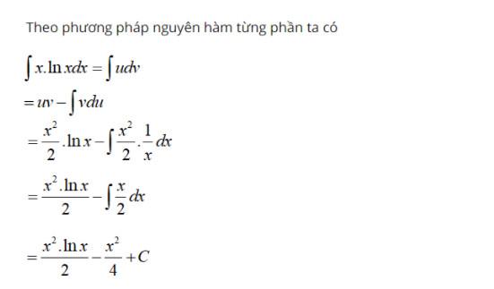 Bài tập nguyên hàm từng phần