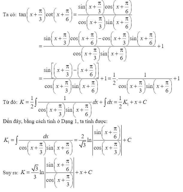Phương pháp tìm nguyên hàm hàm số lượng giác