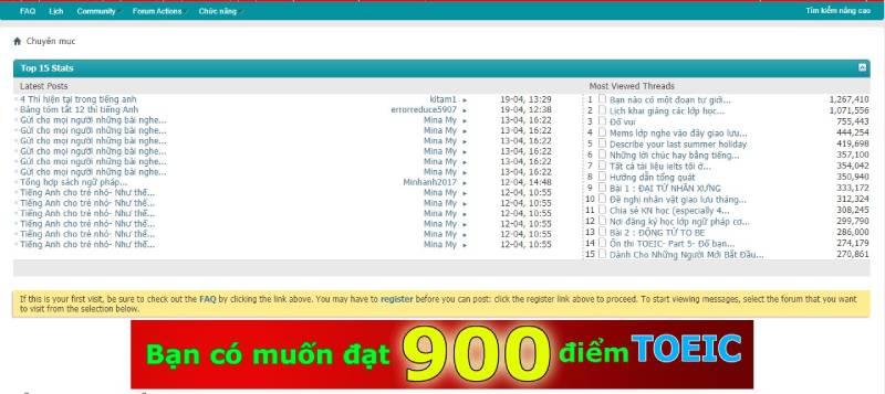 Diễn đàn học tập giúp bạn nâng cao trình độ Tiếng Anh mọi lúc mọi nơi