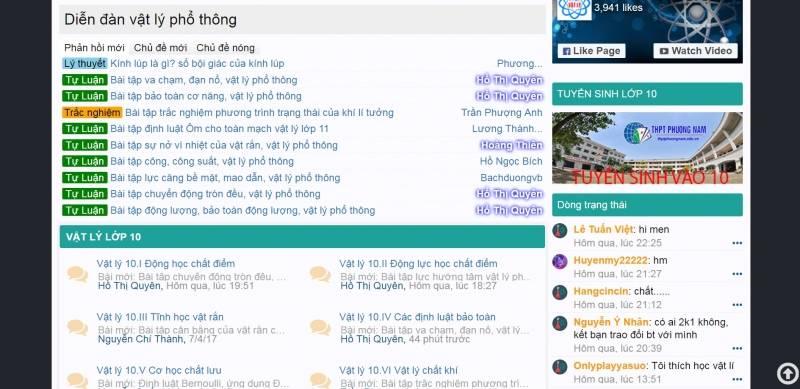 Diễn đàn học Vật lý - Nơi trao đổi kiến thức bổ ích