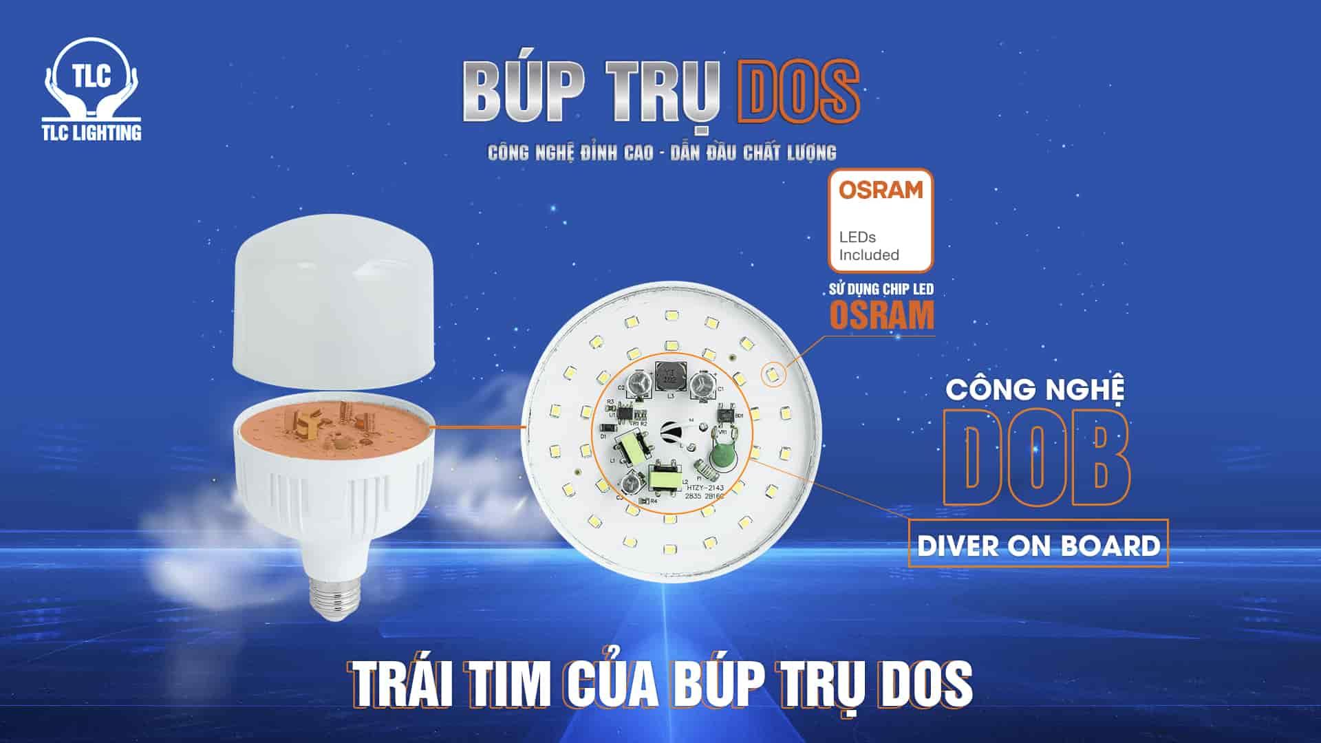 đèn led búp trụ dos công nghệ DOB thiết bị điện adp