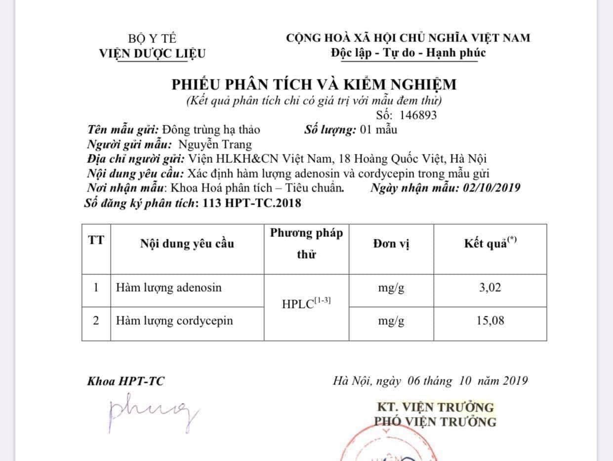 Đông trùng hạ thảo tươi Viện Hàn Lâm KH&CN Việt Nam