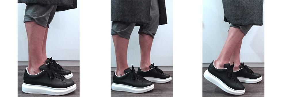 Giày đi học nam trắng Alexander MCQueen Oversized Sneaker Black