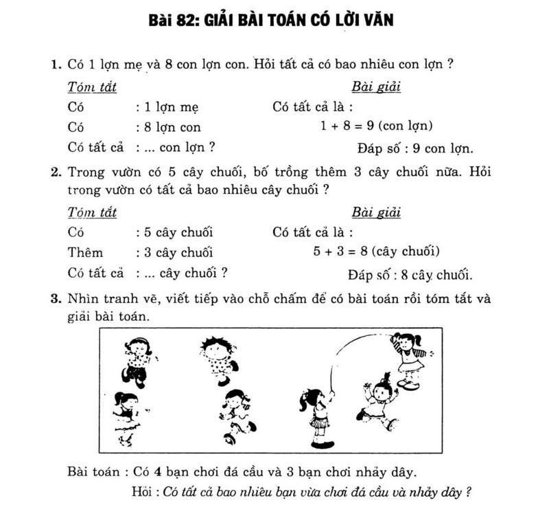 Bài tập giải bài toán lớp 1 tư duy