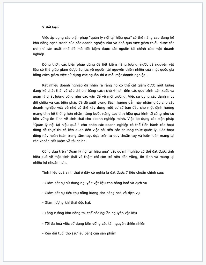 Tài liệu kết luận biện pháp quản lý nội tại hiệu quả