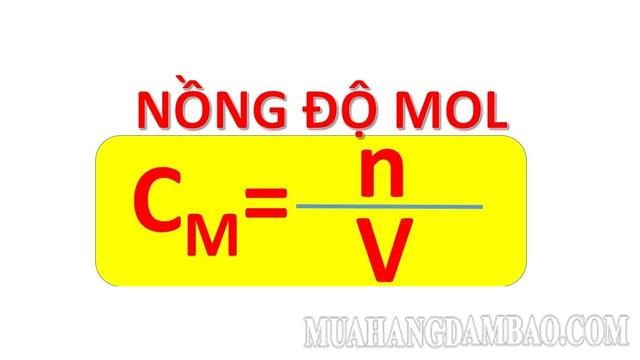 Công thức chính xác tính nồng độ mol