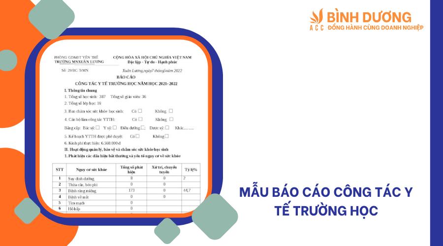 Mẫu báo cáo công tác y tế trường học