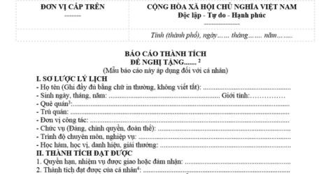 05 mẫu báo cáo thành tích 5 năm hoàn thành xuất sắc mới nhất 2024