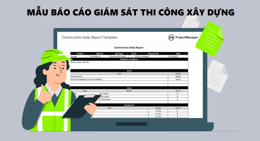 Mẫu báo cáo giám sát thi công công trình – Tải miễn phí