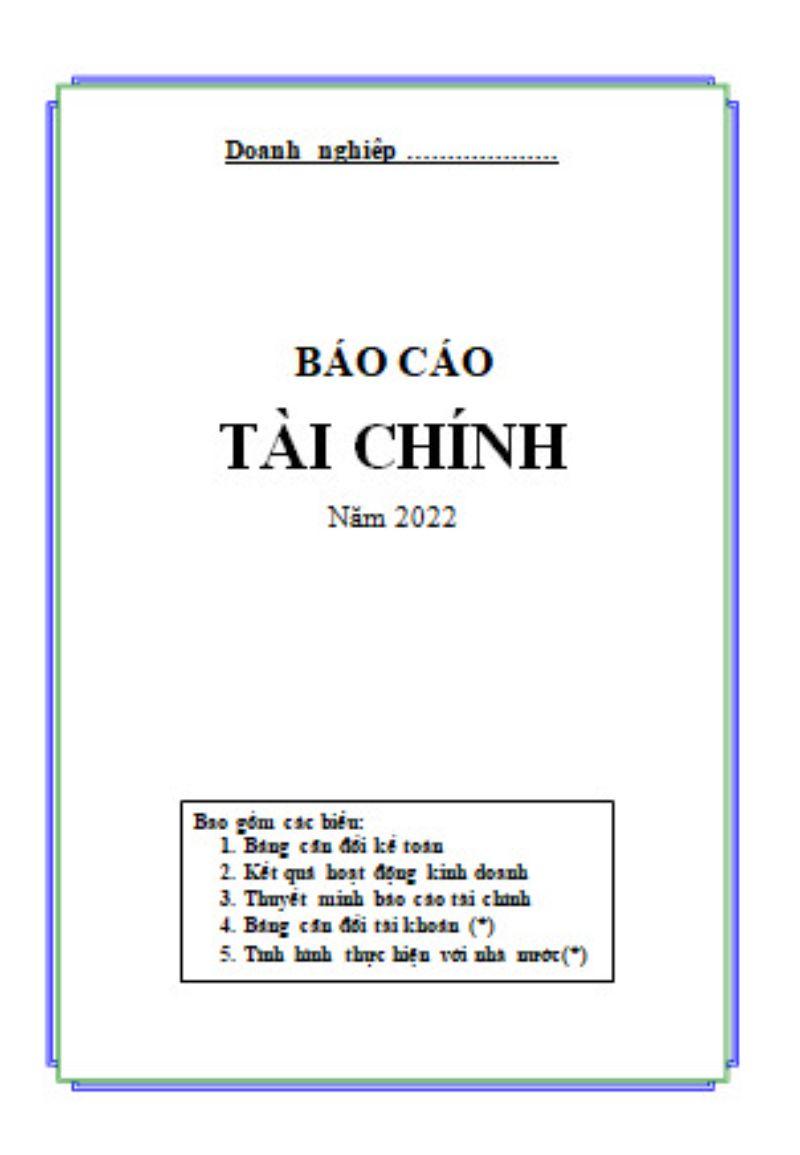 Bìa báo cáo tài chính - Mẫu 4