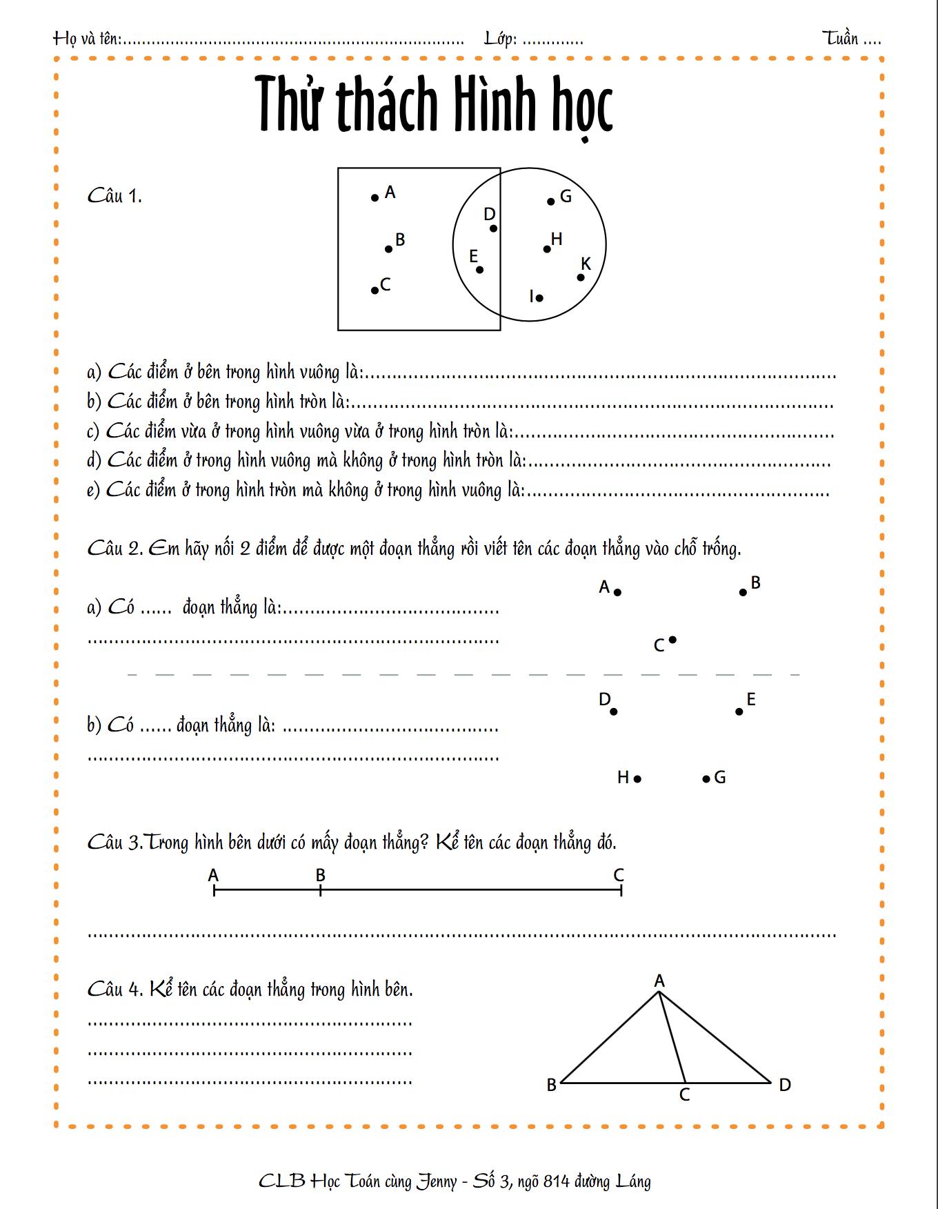 Những bài tập toán tư duy logic nâng cao cho các bé lớp 1