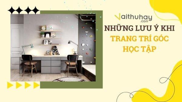 Những lưu ý khi trang trí góc học tập