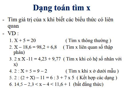 6 Quy tắc tìm X, Lưu Ý và Bài tập liên quan Toán lớp 2, 3, 4, 5, 6