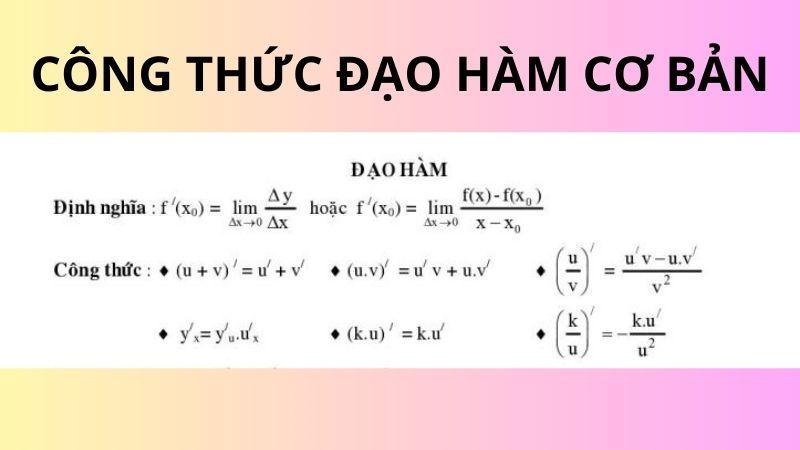 Cẩm nang công thức đạo hàm và ví dụ thực tế và ứng dụng