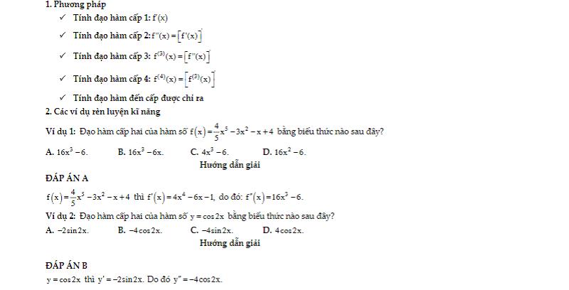 [Dạng 2. Tìm đạo hàm cấp n của hàm số y = f(x).]