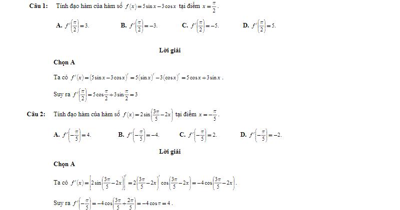 [Dạng 3. Giải phương trình f’(x) = 0.]