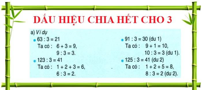 Tổng hợp kiến thức và cách giải bài tập dấu hiệu chia hết cho 3