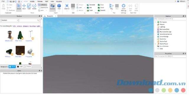 Thanh công cụ Roblox Studio