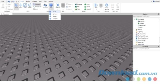 Chỉnh kích thước mô hình trên Roblox Studio