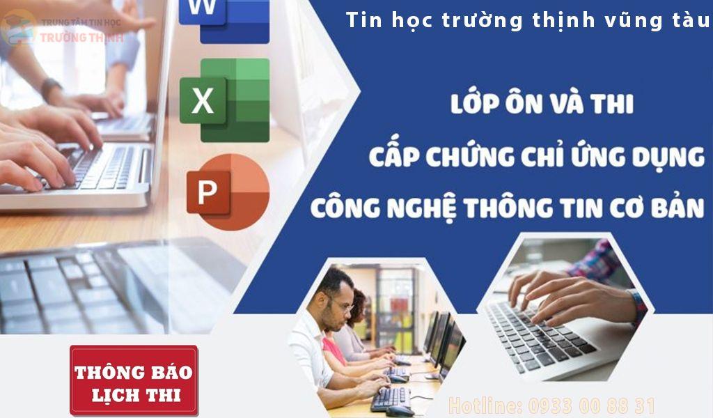 Ôn thi chứng chỉ tin học trung tâm Trường Thịnh Vũng Tàu