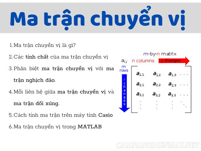 Ma trận chuyển vị – Tổng quan các kiến thức quan trọng nhất